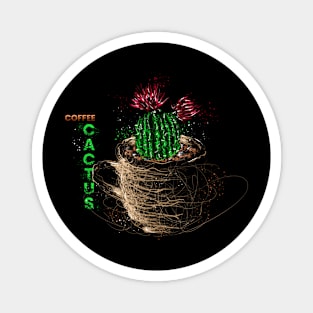 Scribble Coffee Cactus Magnet